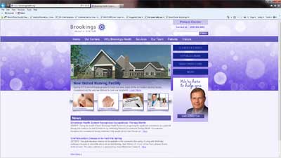 The newly designed homepage of Brookings Health System’s web site, www.brookingshealth.org.
