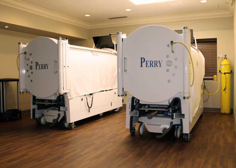 Brookings Health System recently added two new hyperbaric oxygen (HBO) chambers to its Wound Center to provide additional care services for patients with difficult to heal wounds. During HBO therapy, a patient breathes in 100% pure oxygen, allowing the blood to carry more oxygen to promote wound healing. 