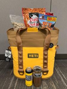 YETI Hopper Cooler filled with hunting supplies