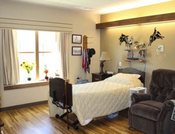 Resident room decorated with individual's personal affects
