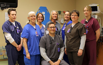Brookings Health System was recently recognized by Women Certified, Inc. as being one of the best hospitals for emergency care. This is the second consecutive year the health system has received the honor which is based on core measures for emergency care such as how quickly patients are seen and how much time they spend in the ER. Pictured are members of the emergency department team. From left: RN Sean Cihak, RN Louise Coull, Medical Surgical and Emergency Department Director Karen Weber, Physician Assist