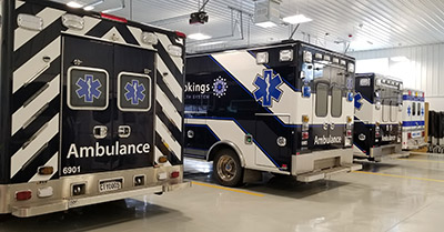 Ambulances in new garage