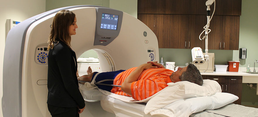 Patient getting a CT scan