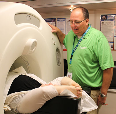 Patient getting a PET/CT scan
