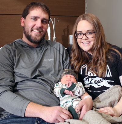 Jordan and Kristin Pratt of Ramona, S.D., welcomed their little boy, Granger, at 3:45 a.m. on Jan. 1, 2018, making him the first baby of the New Year at Brookings Health System. As the New Year Baby, Granger and his parents receive a variety of gifts from local businesses and organizations within the community.