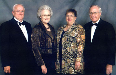 Duane and Phyllis Sander, left, stand with fellow Daktronics co-founders Irene and Al Kurtenbach at the National Ernst & Young Entrepreneur of the Year Award in 2000. Both Duane and Al credit their wives for helping to launch Daktronics, including hosting employee gatherings in their homes. Phyllis’ founding role in the company and her dedication to nursing prompted Daktronics to bestow a gift to Brookings Health System Foundation for the hospital expansion and renovation project in her honor.