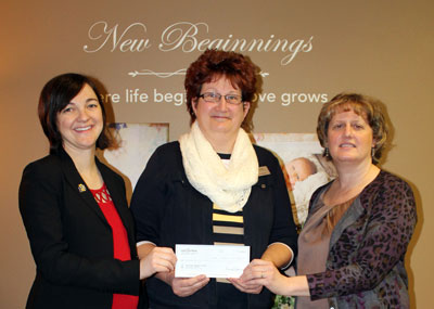 The March of Dimes recently gave funds to Brookings Health System to partner with SDSU to provide prenatal education to the university community. Pictured here, from left, are SDSU Communication Studies & Theatre professor Jennifer Anderson, March of Dimes Associate Director Program Services Wendy Lewis, and Brookings Health System OB Director Mary Schwaegerl.